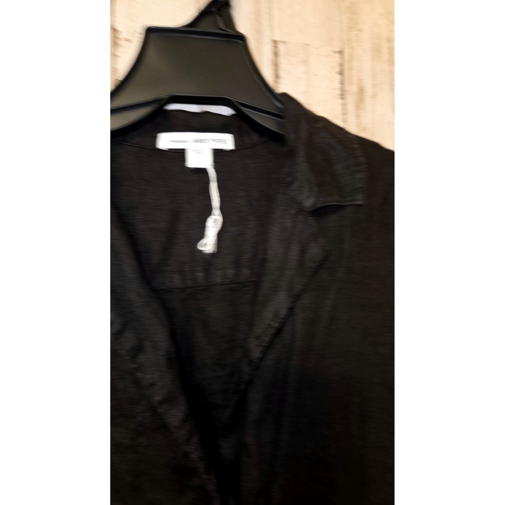 James Perse size 0 black 100% Linen Button Romper Jumpsuit Long sleeve - Picture 2 of 5